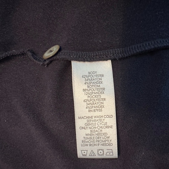 LOGO Navy Open Front Cardigan French Terry Waterfall Size Large lagenlook - Picture 7 of 9